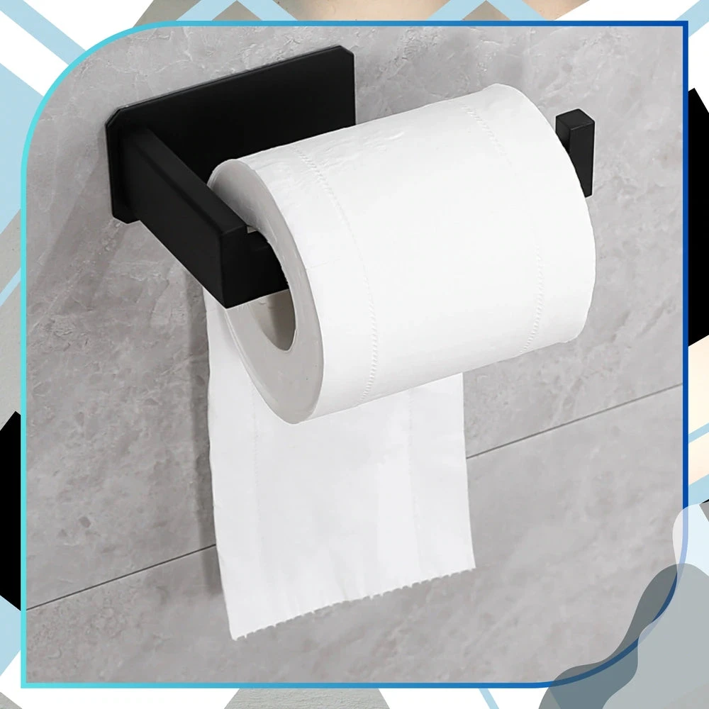 Savaime prilimpantis WC popieriaus laikiklis, juodas DH26