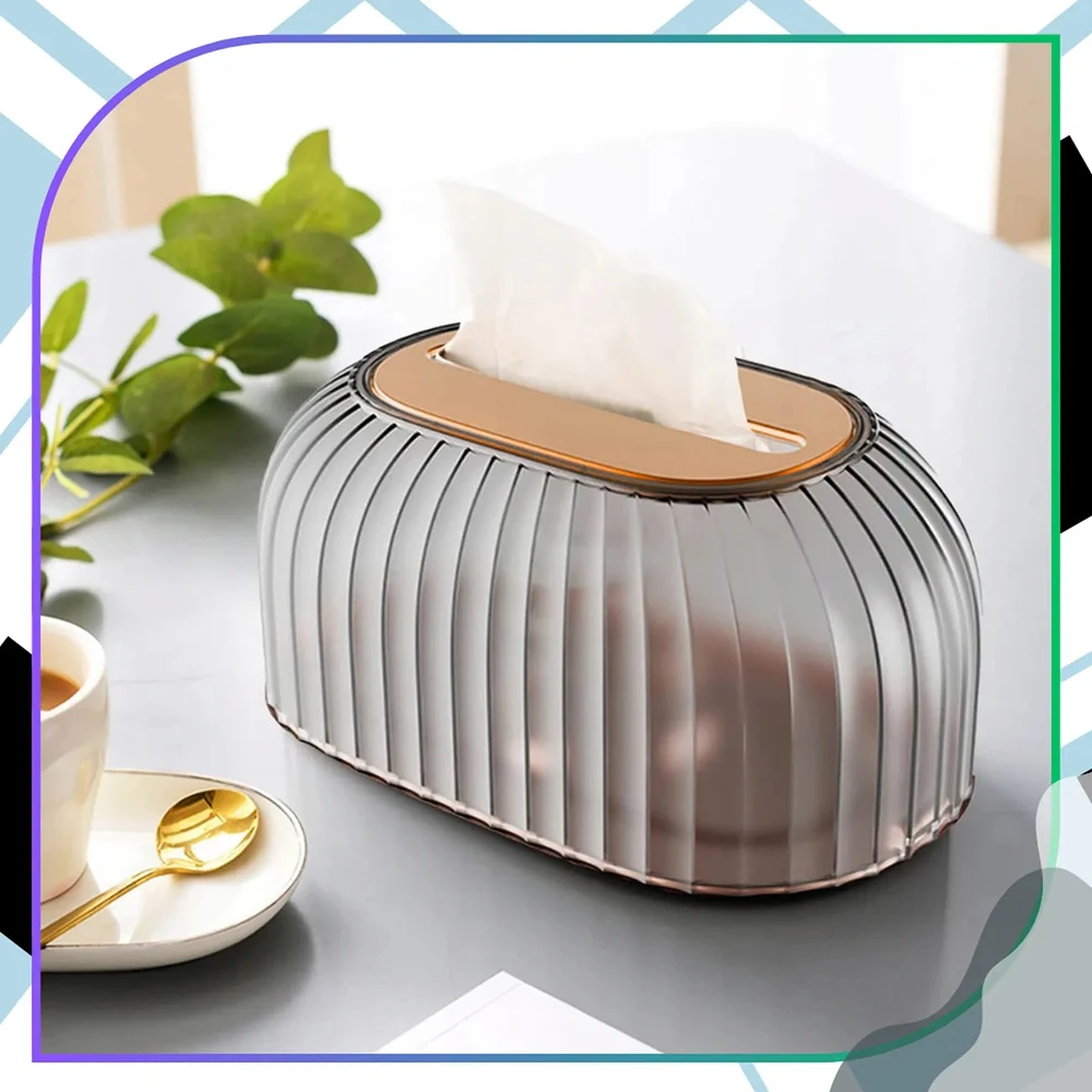 Servetėlių dėžutė dūminė juoda PVC, moderni TP186