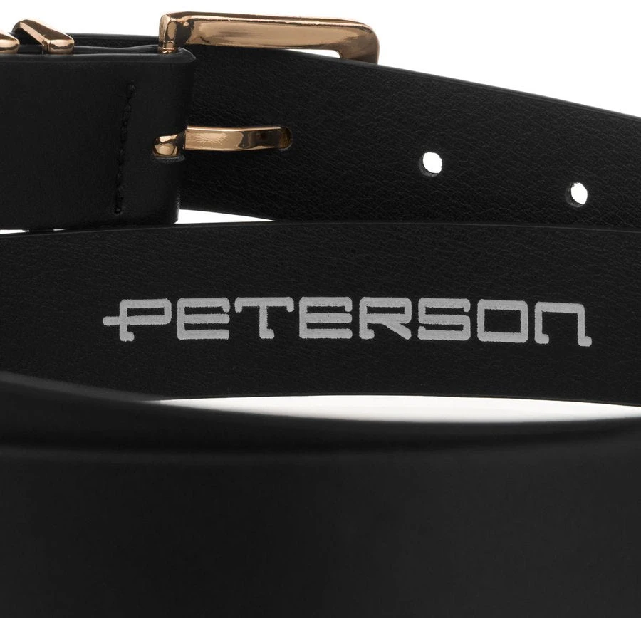 Siauras moteriškas eko odos diržas Peterson, juodas D36102