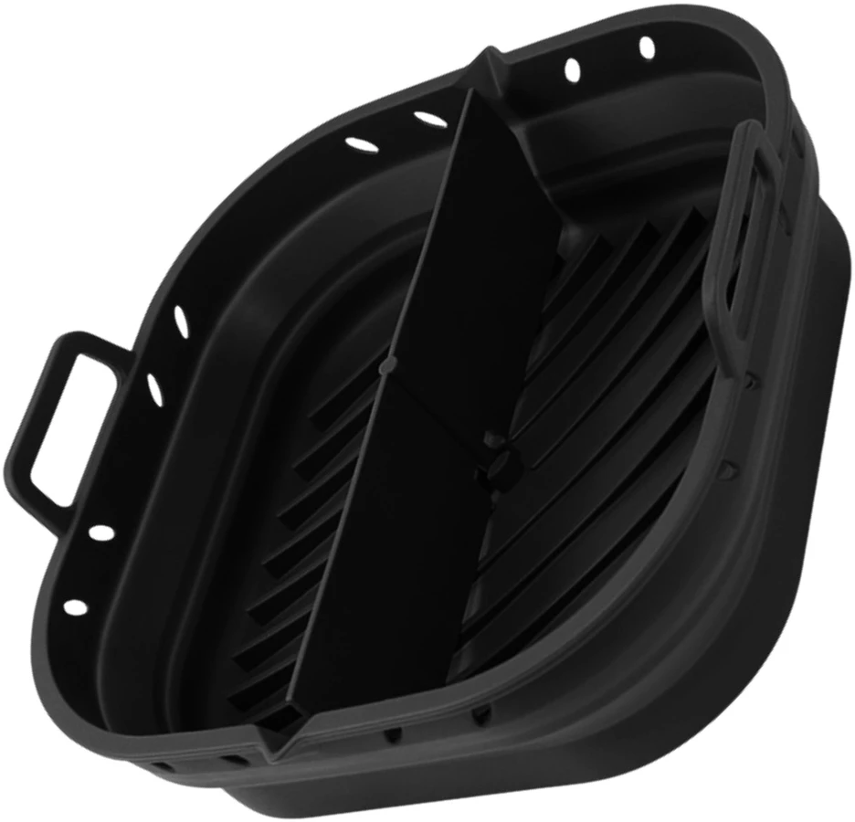 Silikoninis Air Fryer įdėklas juodas su separatoriumi H152