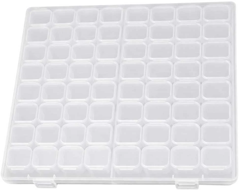 Skaidrus PVC papuošalų organizatorius 28 skyreliai