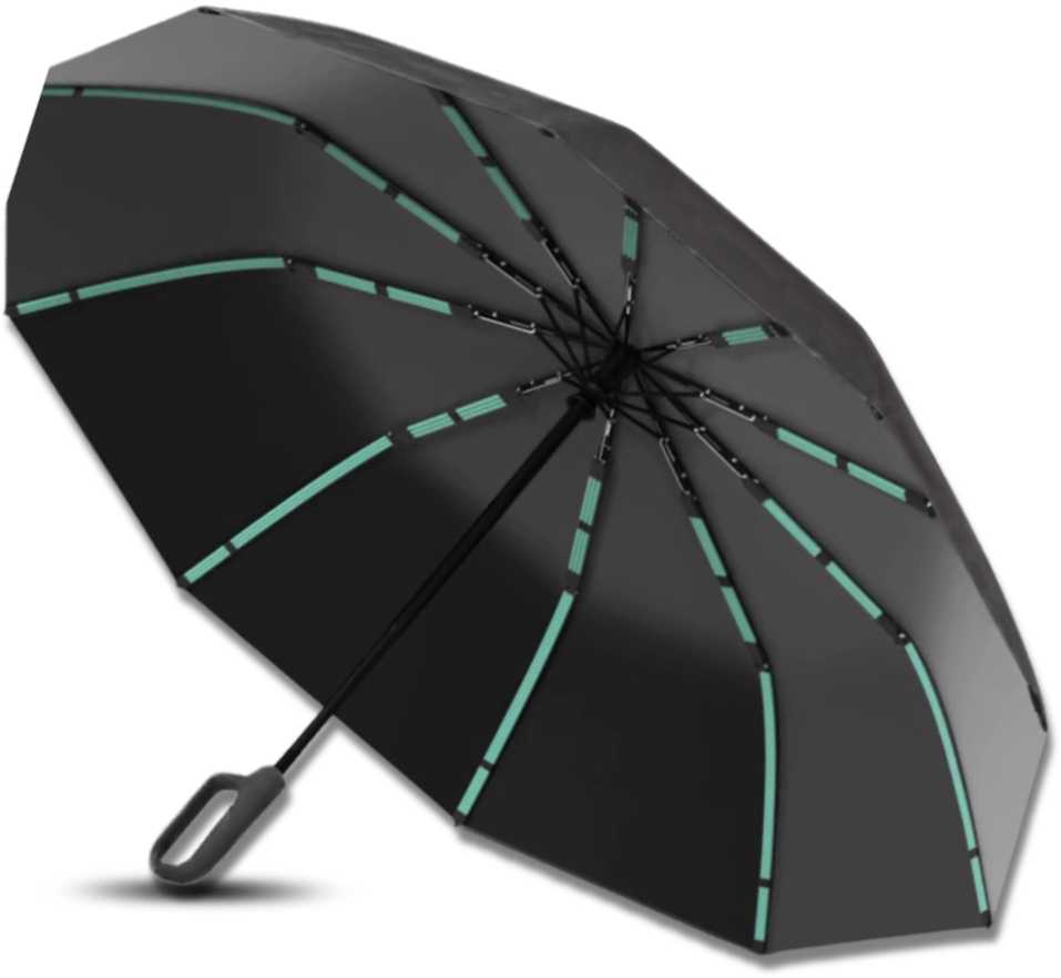 Skėtis juodas automatinis ANTI-UV sulankstomas V2