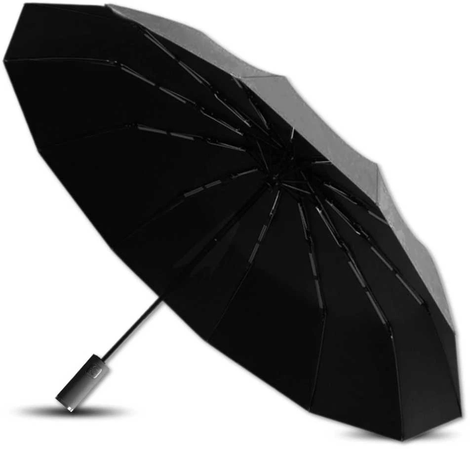 Skėtis juodas automatinis ANTI-UV sulankstomas