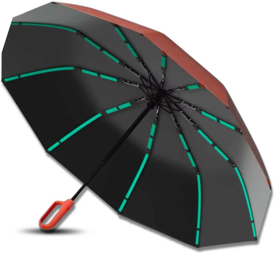 Skėtis raudonas automatinis ANTI-UV sulankstomas
