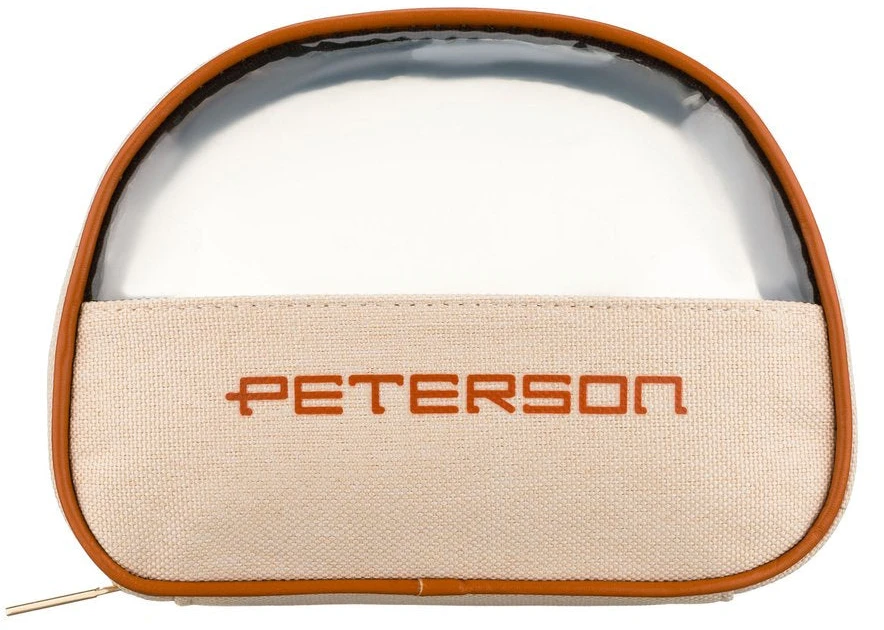 Smėlio ir rudos spalvos sintetinė kosmetinė su permatomu langeliu Peterson RT22