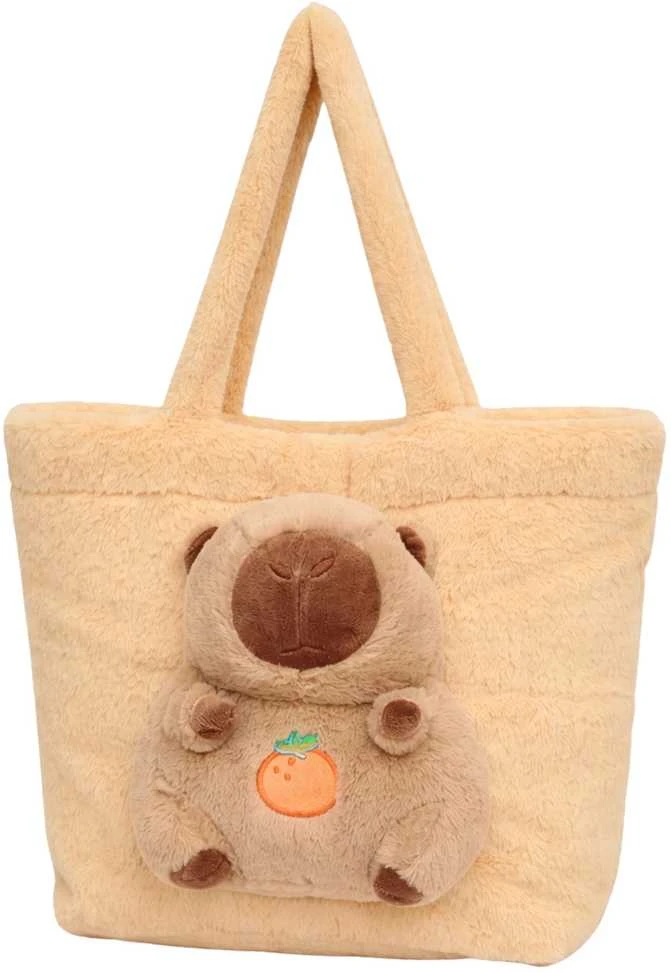 Smėlio pliušinis shopper krepšys Kapibara