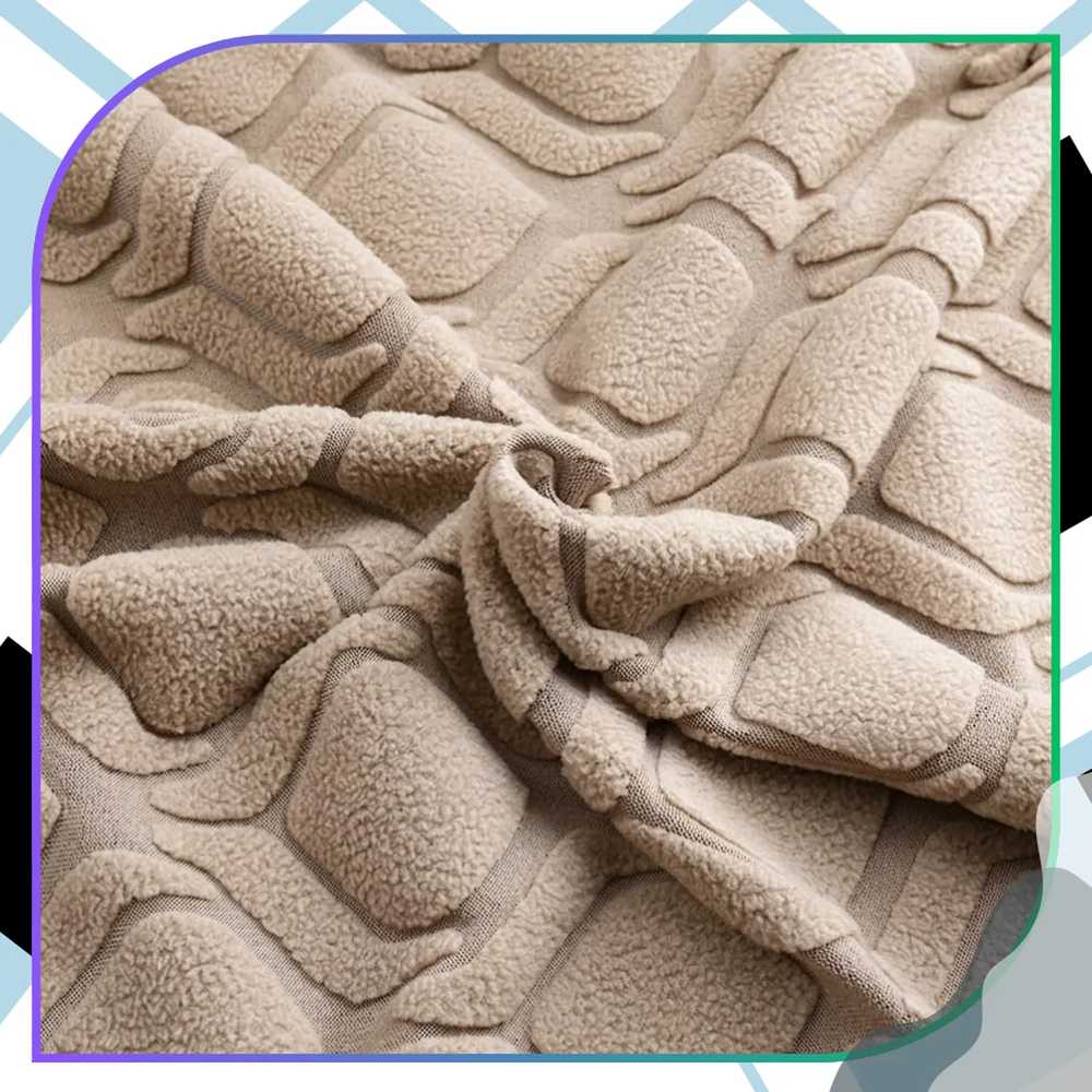 Smėlio spalvos elastingas žakardinis kėdės užvalkalas