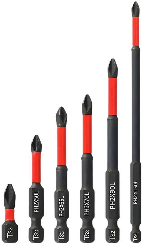 Smūginiai bitai gręžtuvui, 6 vnt., 25-150 mm