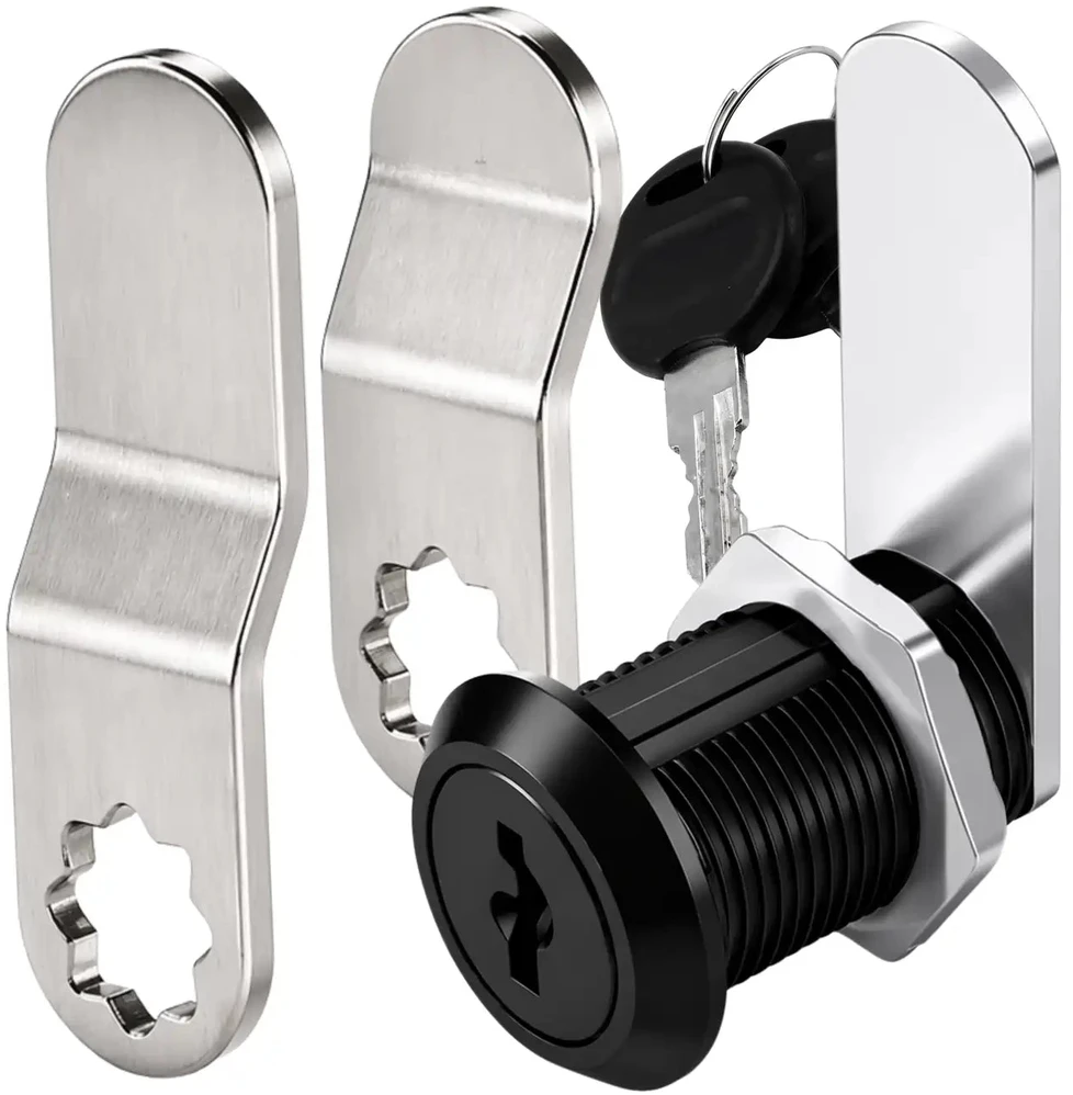 Spintelės užraktas juodas metalinis 20 mm, 2 raktai N171