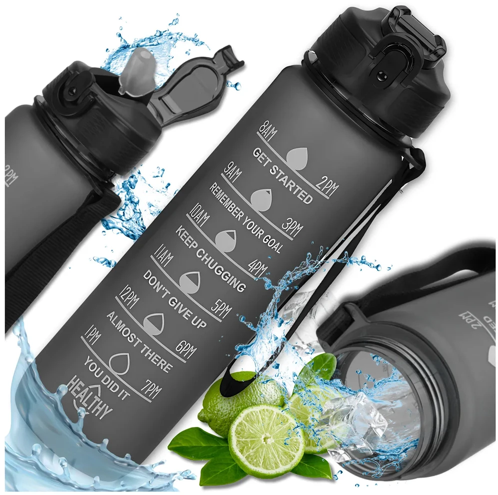 Sportinis gertuvė juoda Tritan BPA Free 1 l TRESSARI G18