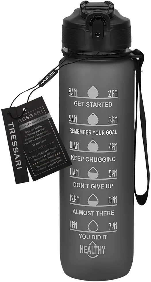 Sportinis gertuvė juoda Tritan BPA Free 1 l TRESSARI G18