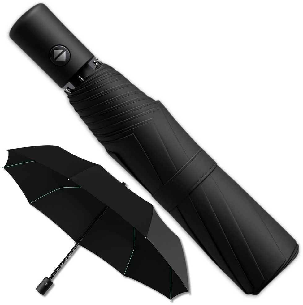 Sulankstomas juodas automatinis skėtis ANTI-UV V1