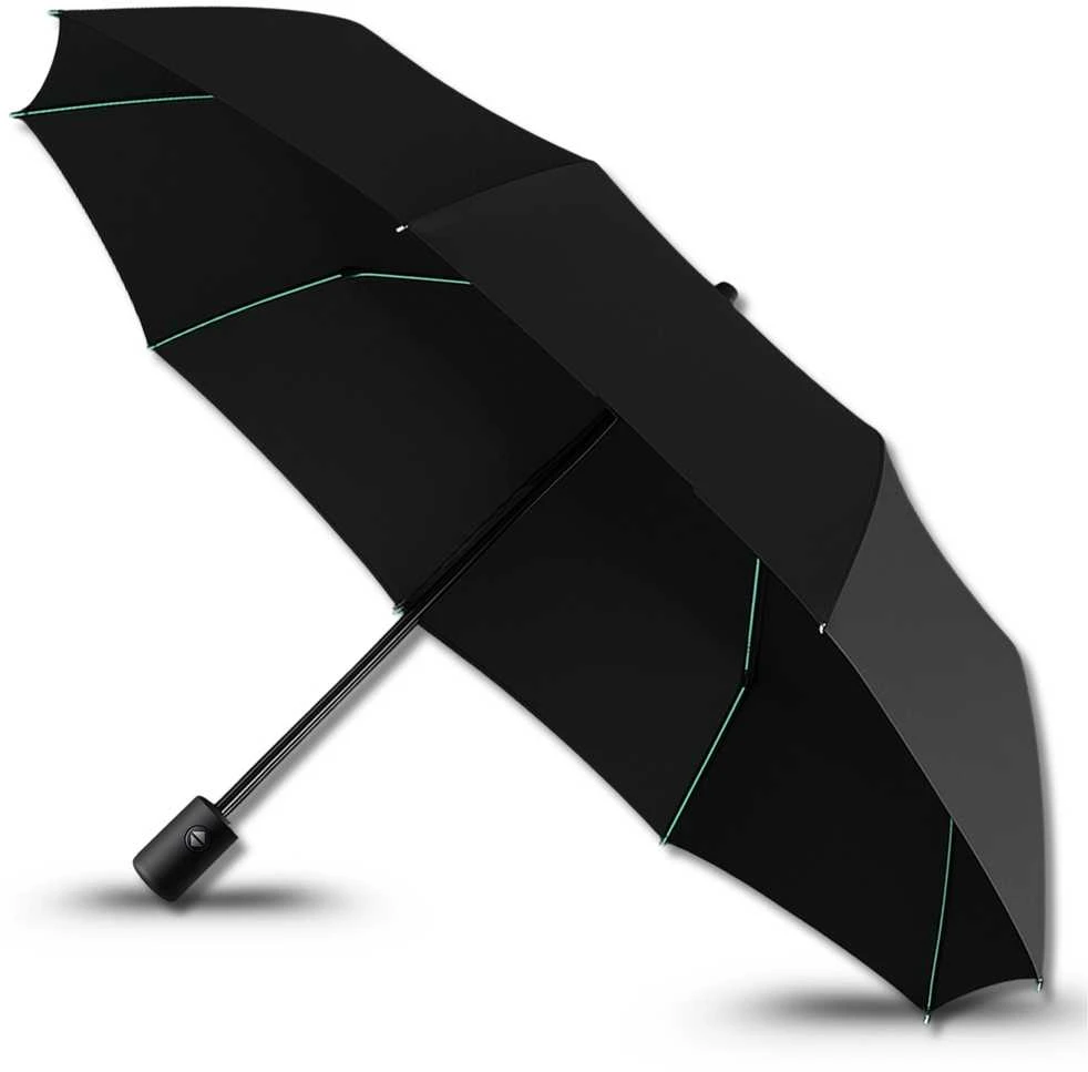 Sulankstomas juodas automatinis skėtis ANTI-UV V1