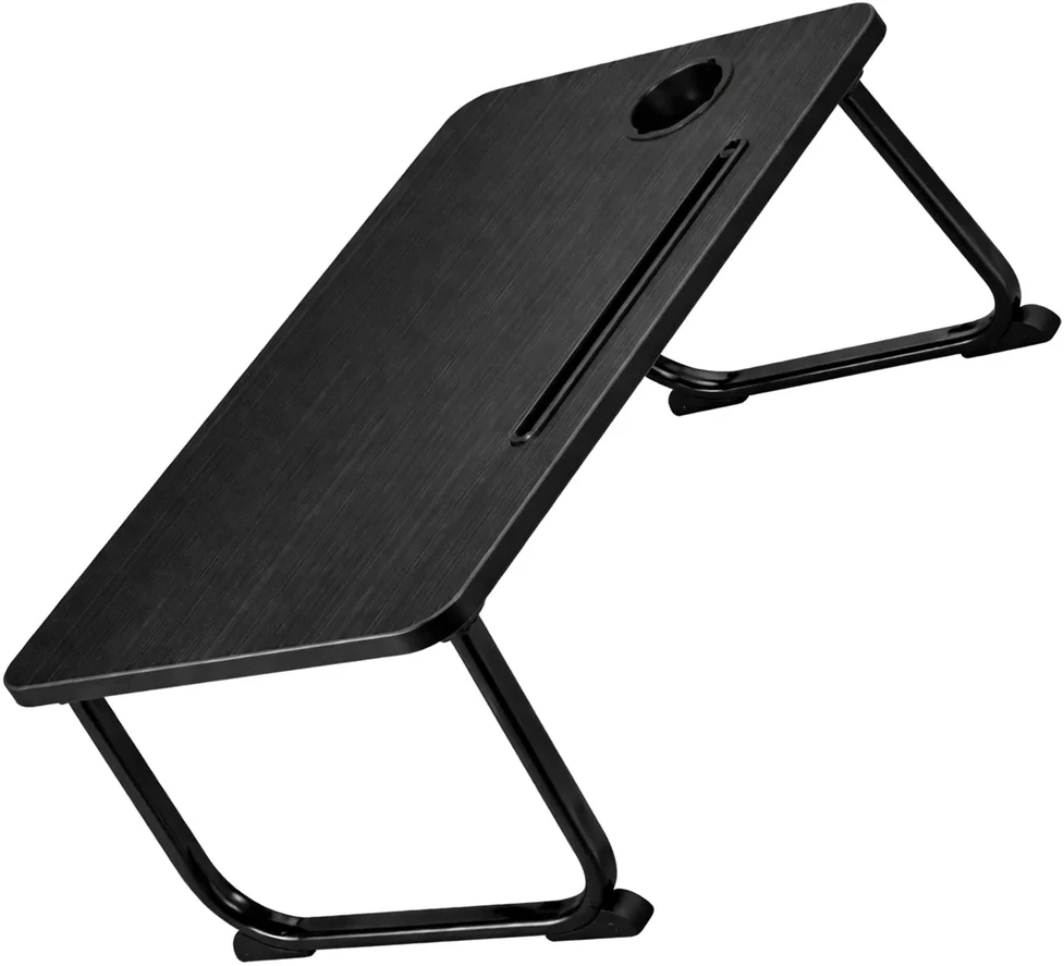 Sulankstomas nešiojamas staliukas laptopui, juodas TP78