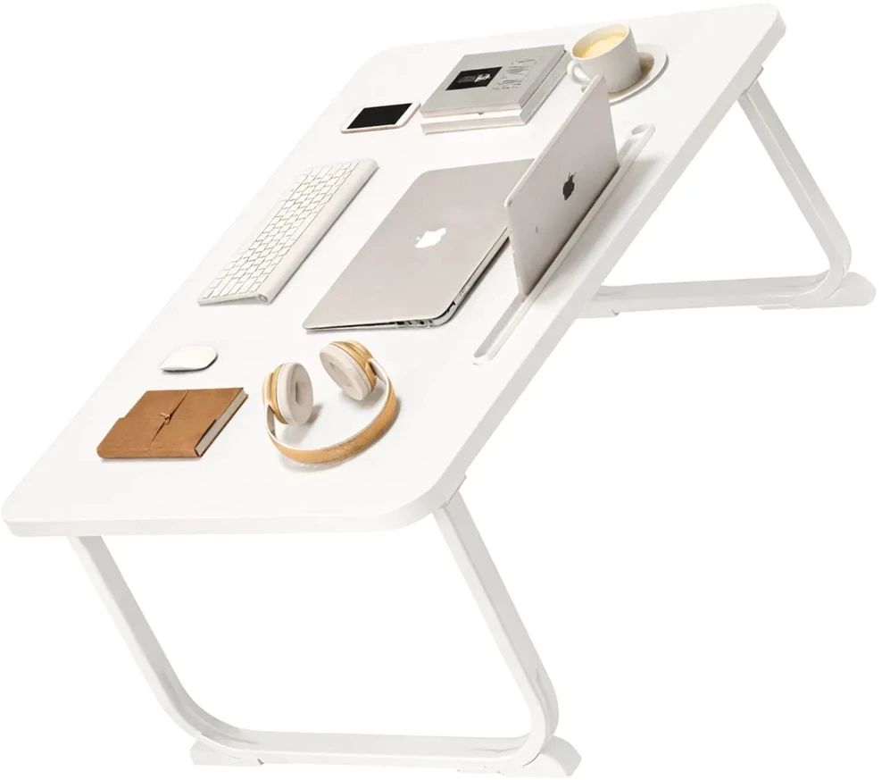 Sulankstomas nešiojamas staliukas nešiojamam kompiuteriui, baltas TP79