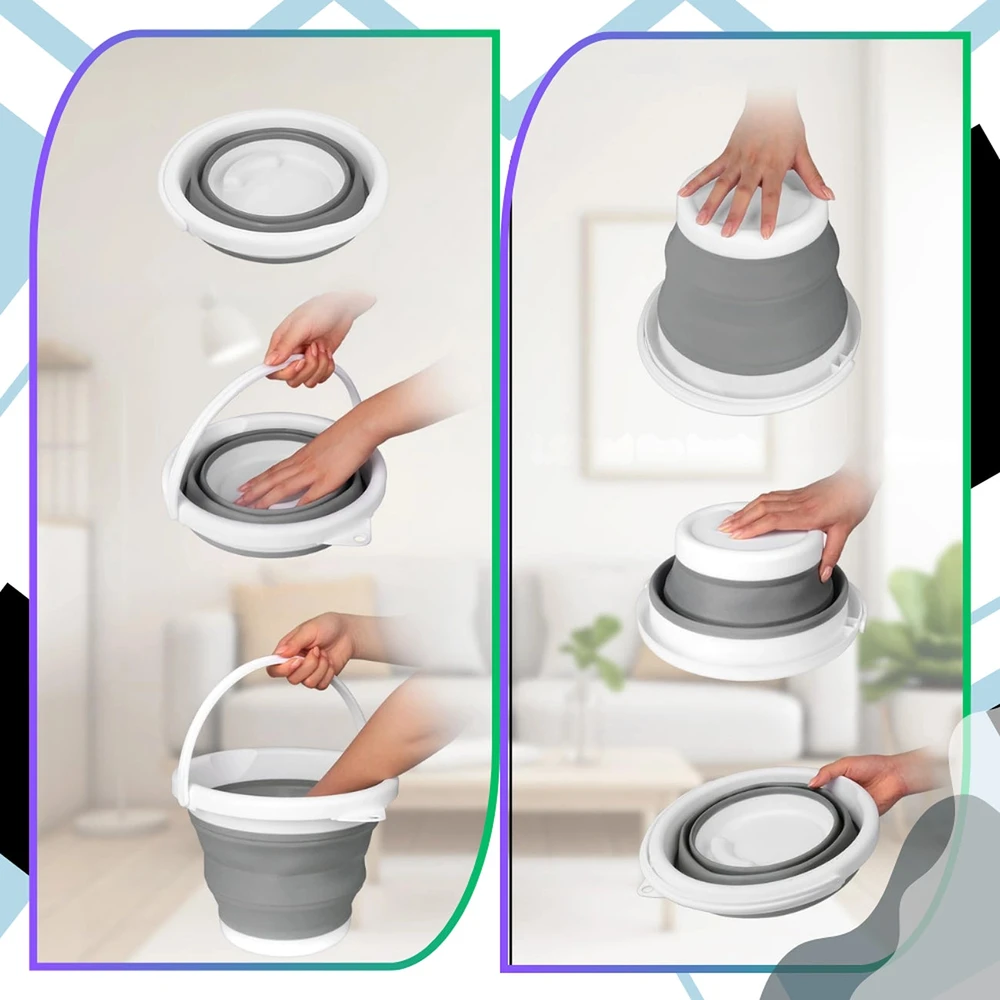Sulankstomas PVC kibiras 10 l, kompaktiškas DH107