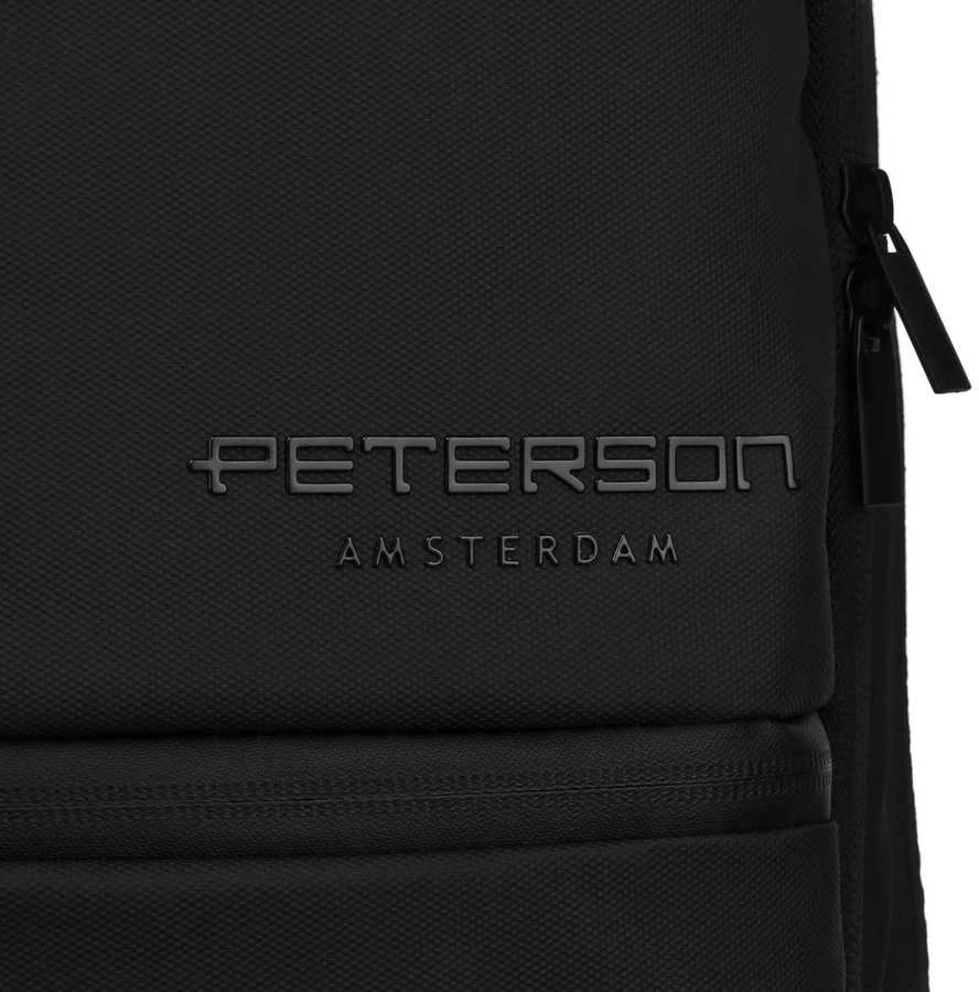 Talpi juoda tekstilinė vyriška kelioninė kuprinė „Peterson“ su vakuuminiu skyriumi ir nešiojamojo kompiuterio skyriumi K51