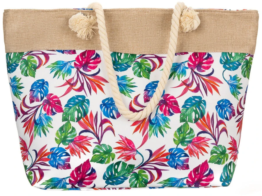 Duża torba plażowa full print na wysokich uchwytach