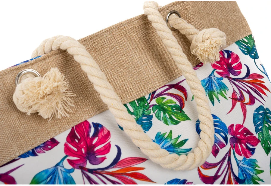 Duża torba plażowa full print na wysokich uchwytach