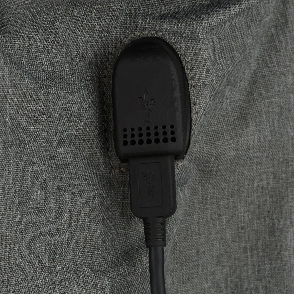 Talpus motinos kuprinė, pagaminta iš poliesterio pilkos spalvos, su USB prievadu - Peterson