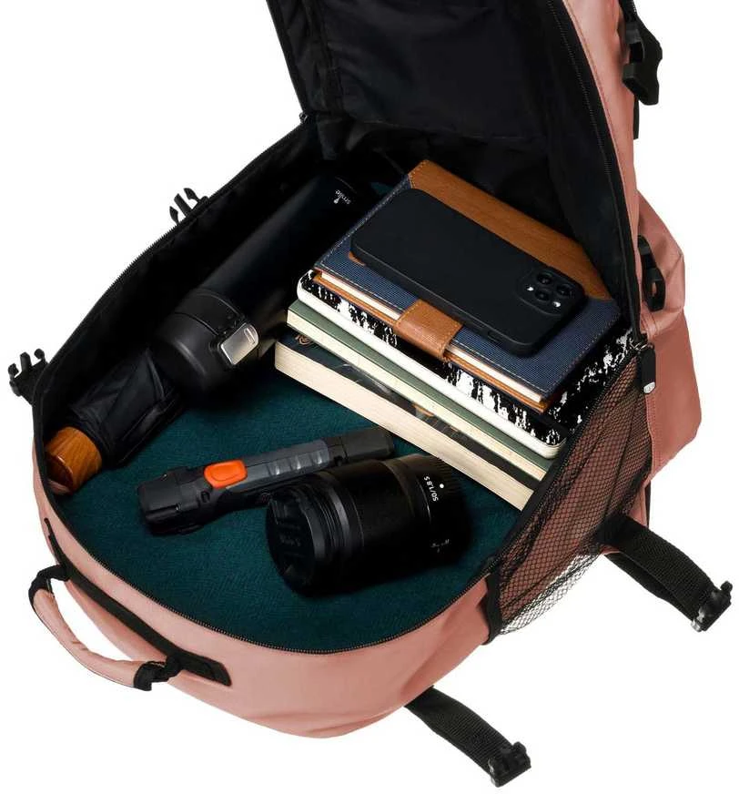 Talpi rožinė kelioninė rankinio bagažo kuprinė „Peterson“ su USB jungtimi K46