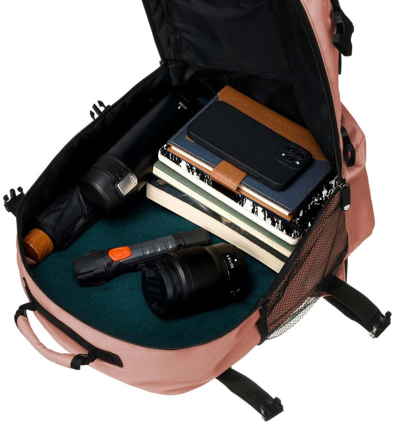 Talpi rožinė kelioninė rankinio bagažo kuprinė „Peterson“ su USB jungtimi K46