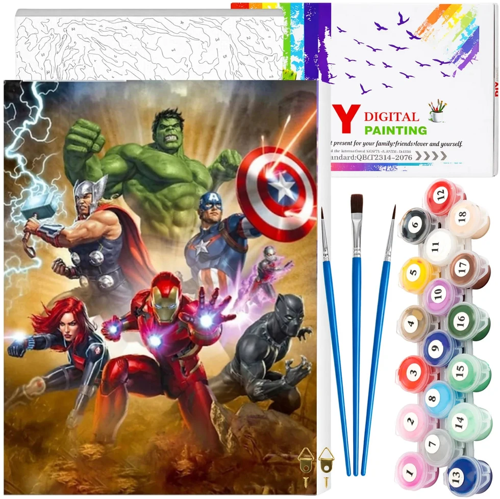 Tapyba pagal numerius su rėmu 40 x 50 cm „Superbohaterowie“ TP23