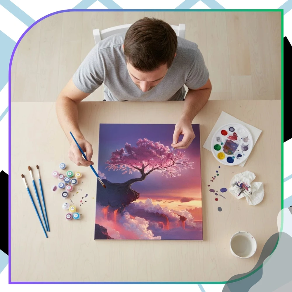 Tapyba pagal numerius su rėmu 40 x 50 cm Sakura TP4