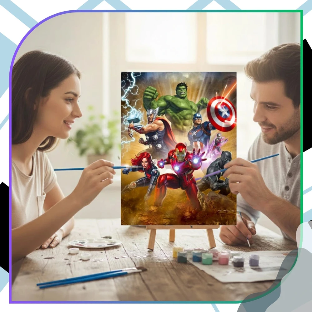 Tapyba pagal numerius su rėmu 40 x 50 cm „Superbohaterowie“ TP23