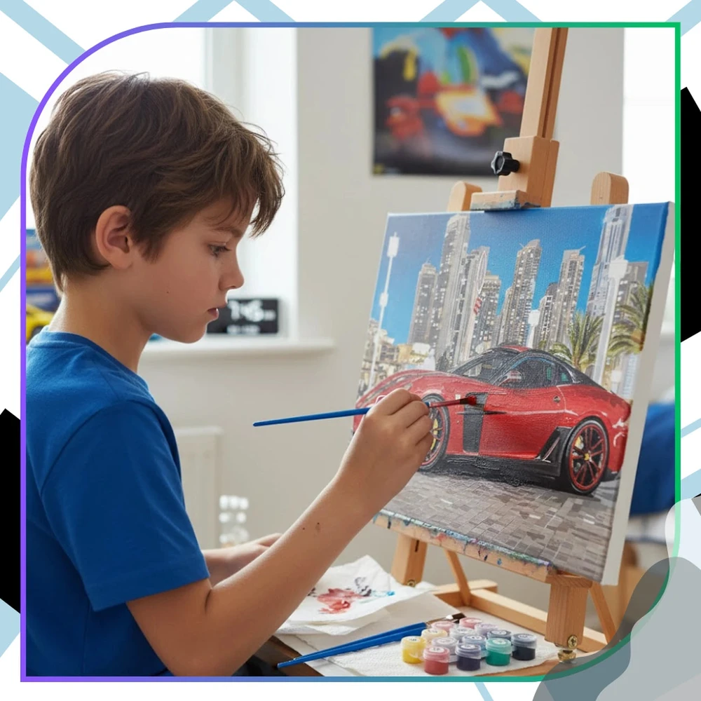 Tapyba pagal numerius su rėmu 40 x 50 cm „Raudona Auto Supercar“ TP12