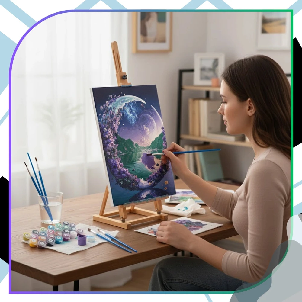 Tapyba pagal numerius su rėmu 40x50 cm „Magiškas Mėnulis“ TP55