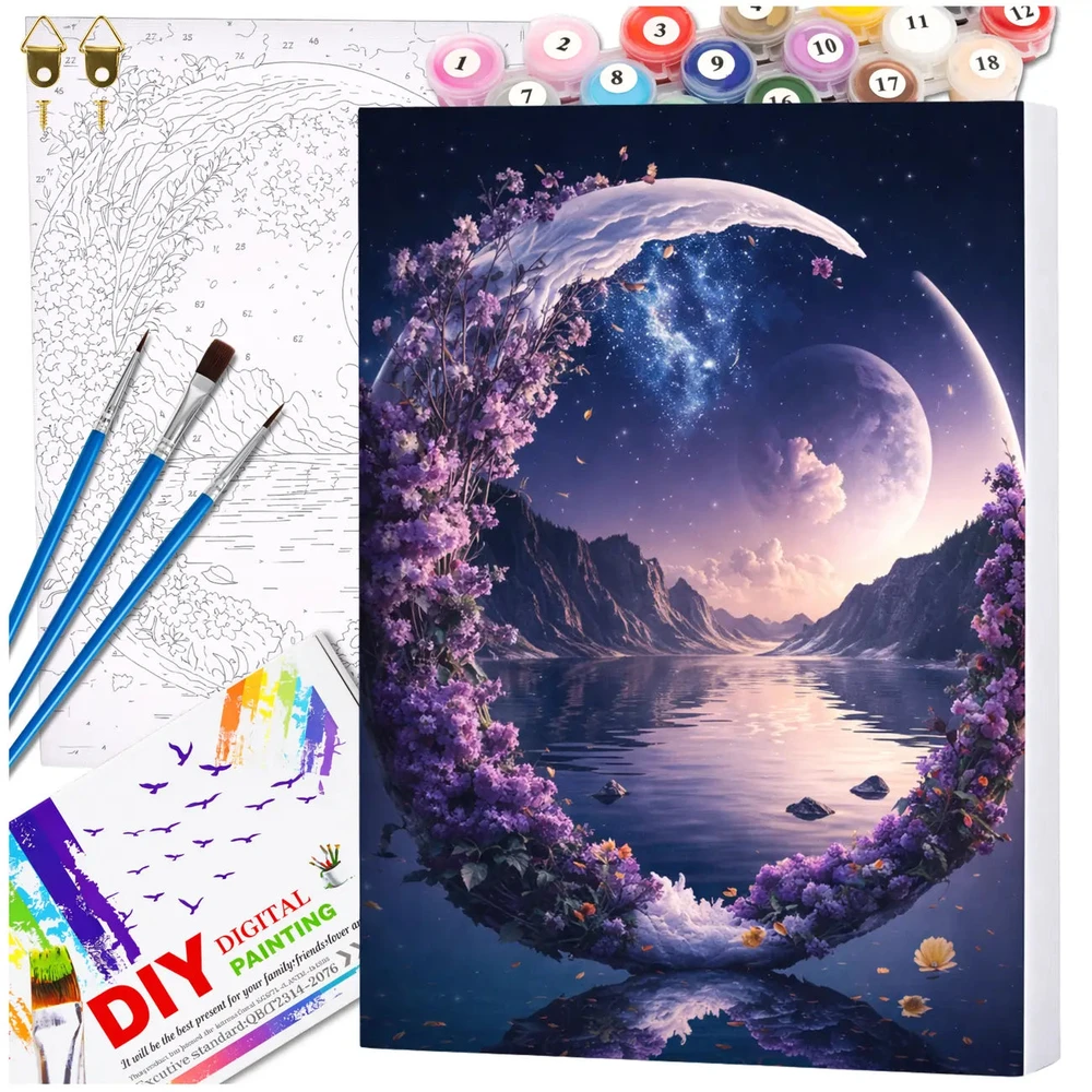 Tapyba pagal numerius su rėmu 40x50 cm „Magiškas Mėnulis“ TP55
