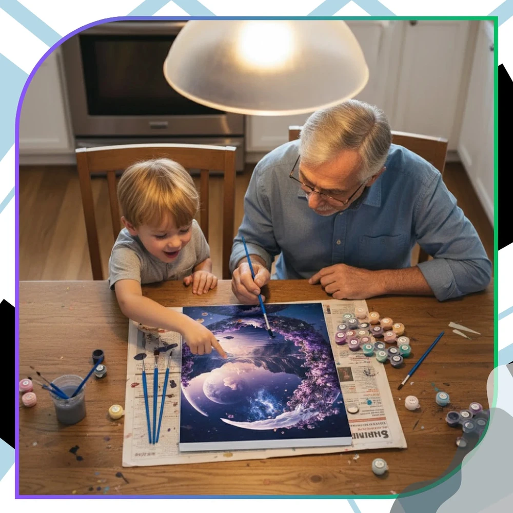 Tapyba pagal numerius su rėmu 40x50 cm „Magiškas Mėnulis“ TP55