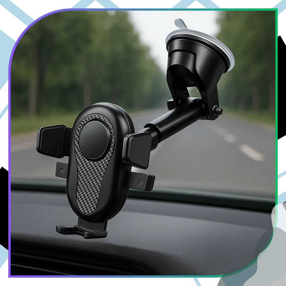 Teleskopinis automobilinis telefono laikiklis, juodas A2
