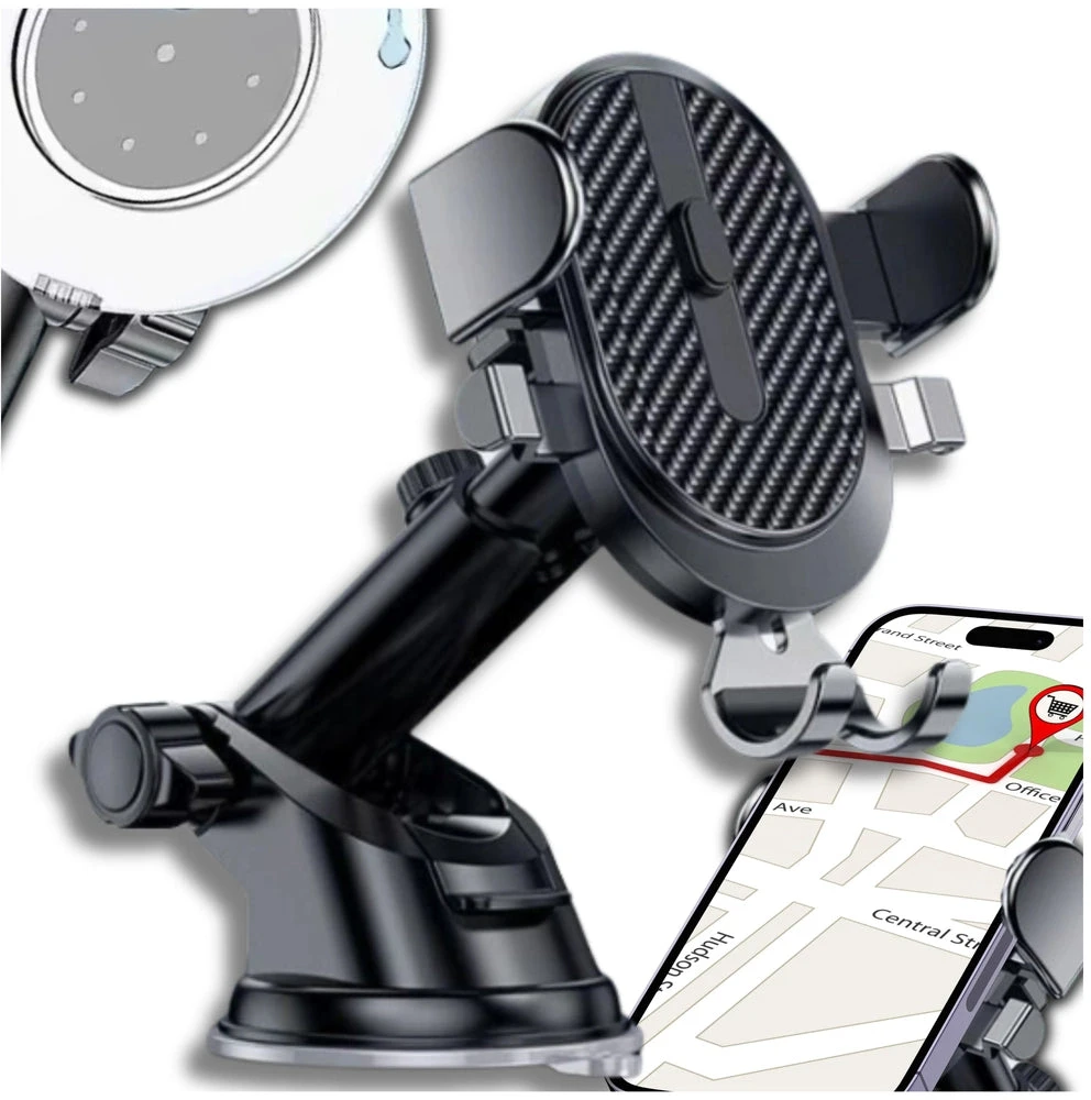 Teleskopinis juodas automobilinis telefono laikiklis A3
