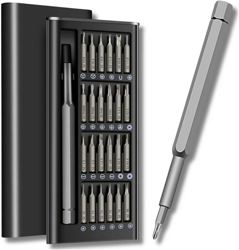 Tikslūs atsuktuvai 25v1, dėklas, TORX bitai