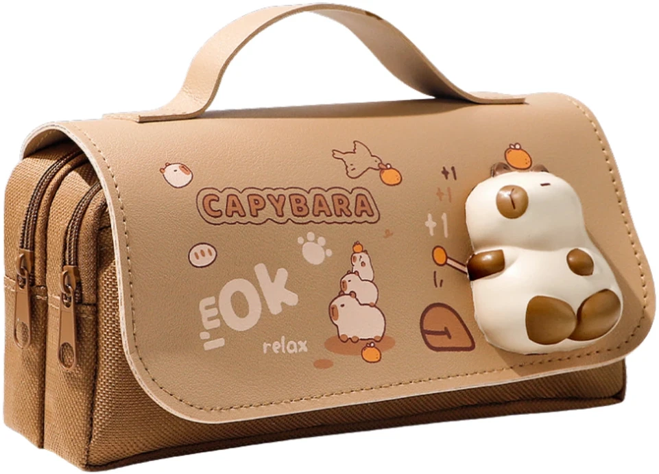 Trijų skyrių pieštukinė Kapibara 3D, medžiaginė M67
