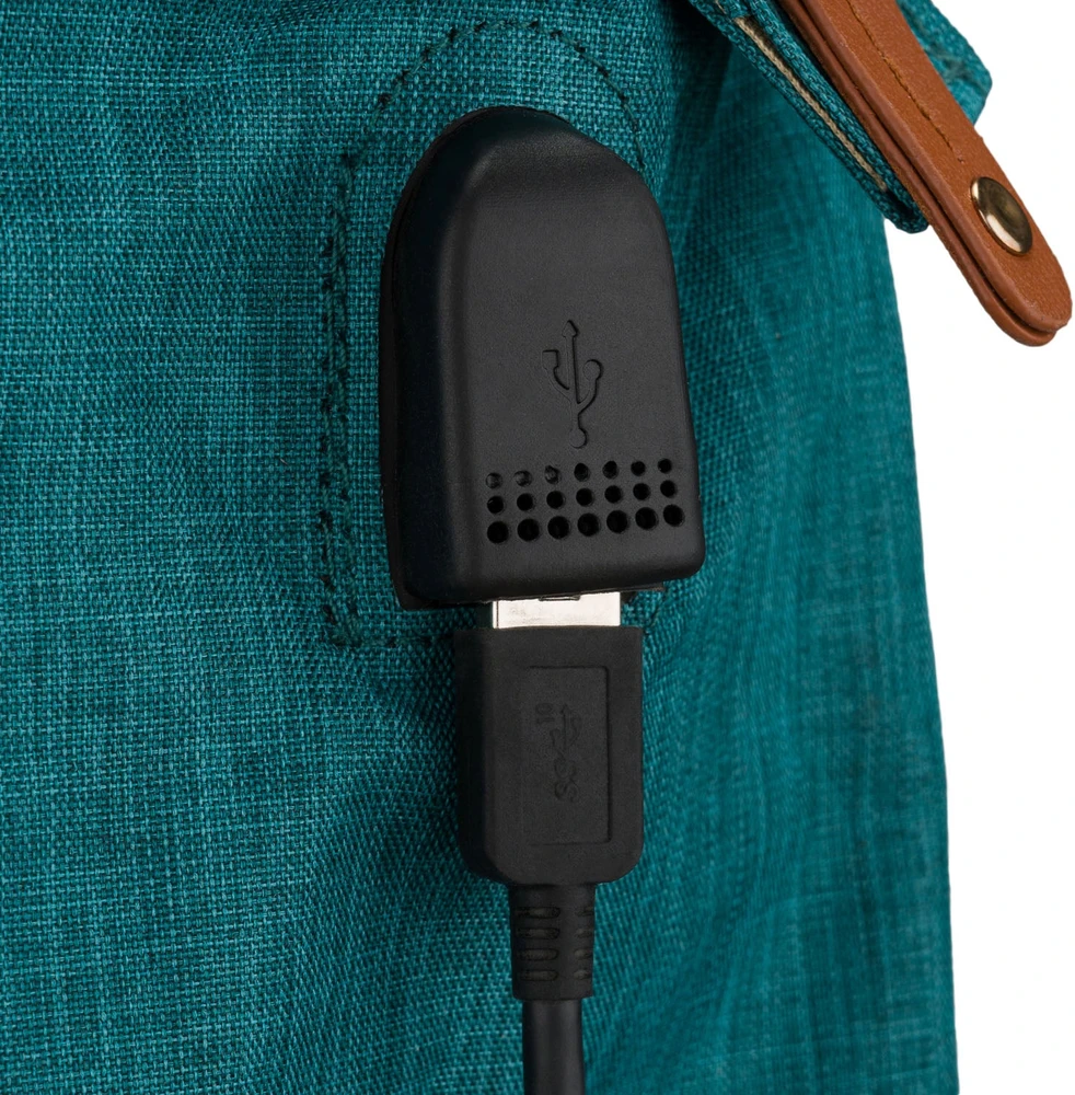 Turkio spalvos kuprinė mamai, pagaminta iš poliesterio, su USB prievadu ir dviem skyreliais - Peterson.