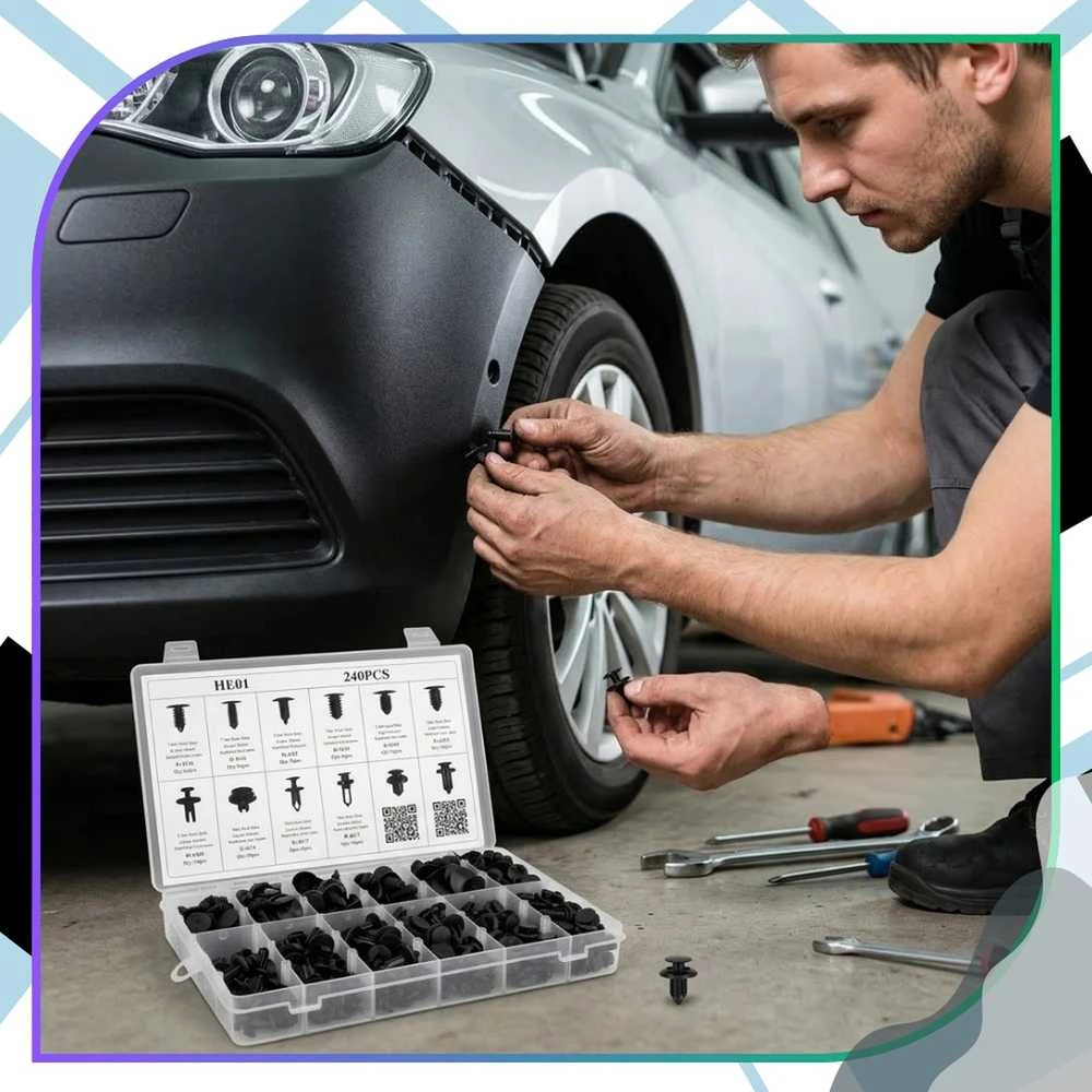 Universalus 245 auto tvirtinimo klipsų rinkinys