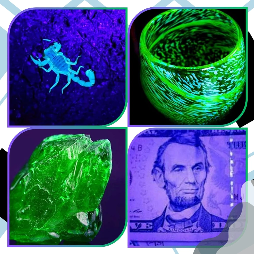 Bez Marki UV LED žibintuvėlis juodas aliuminis, 2 vnt. Z10