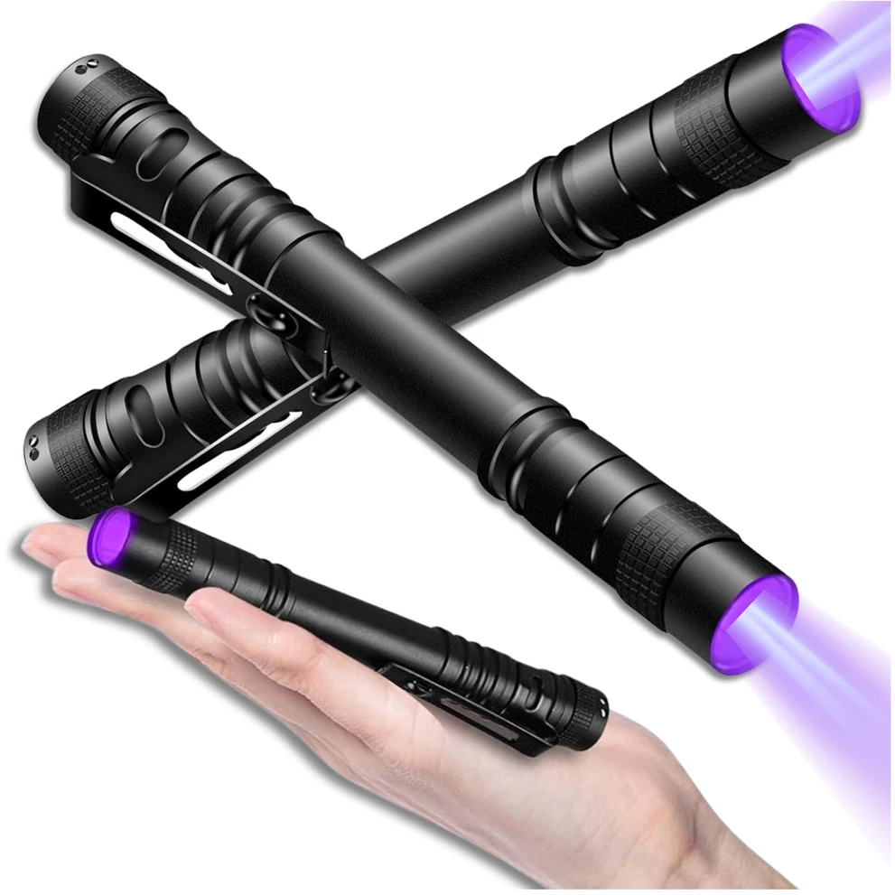 Bez Marki UV LED žibintuvėlis juodas aliuminis, 2 vnt. Z10
