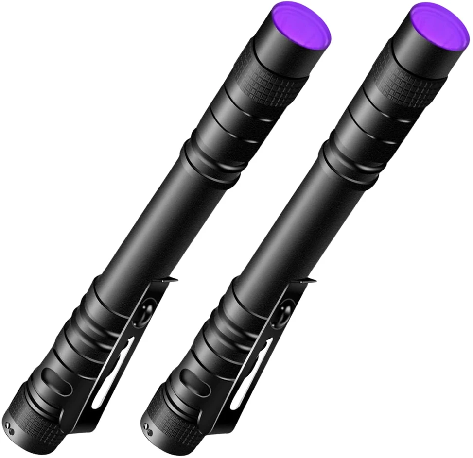 Bez Marki UV LED žibintuvėlis juodas aliuminis, 2 vnt. Z10