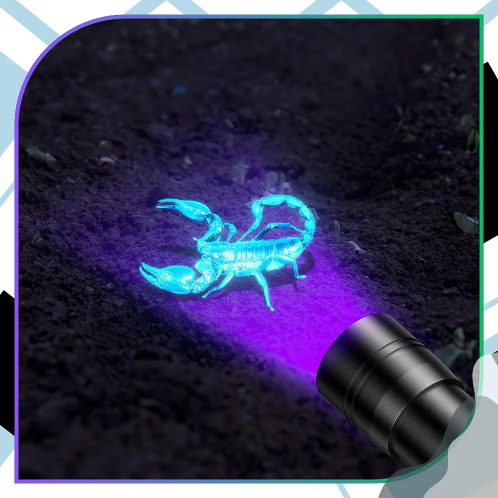 Bez Marki UV LED žibintuvėlis juodas aliuminis 395 nm Z9