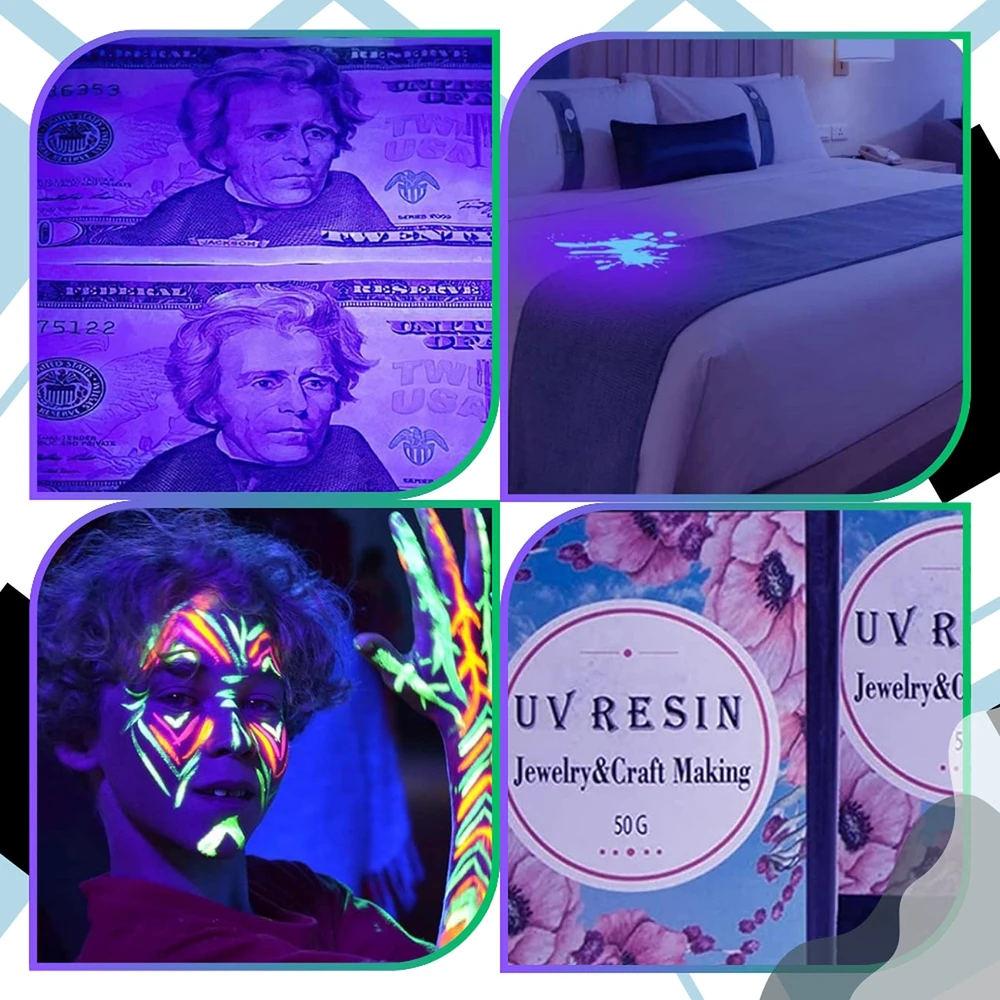 Bez Marki UV LED žibintuvėlis juodas aliuminis 395 nm Z9