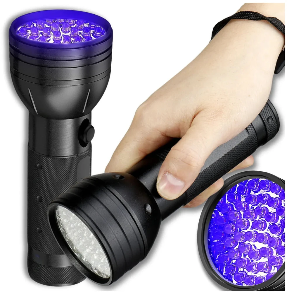 UV žibintuvėlis juodas aliuminis 51 LED 395 nm Z3
