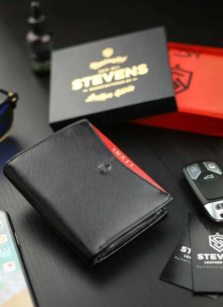 Vertikali odinė piniginė vyrams Stevens DP01