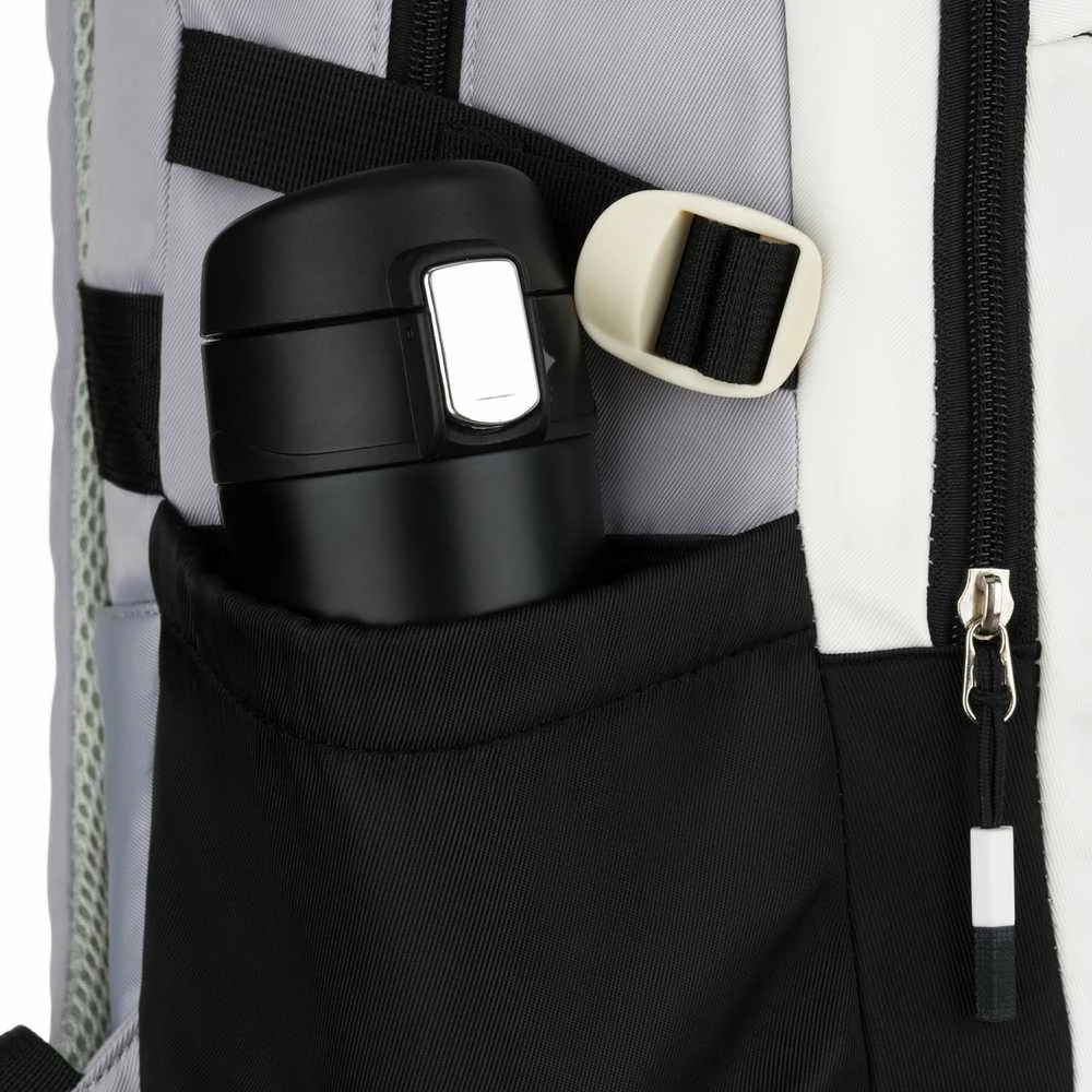 Vidutinė kuprinė unisex Peterson, balta ir juoda