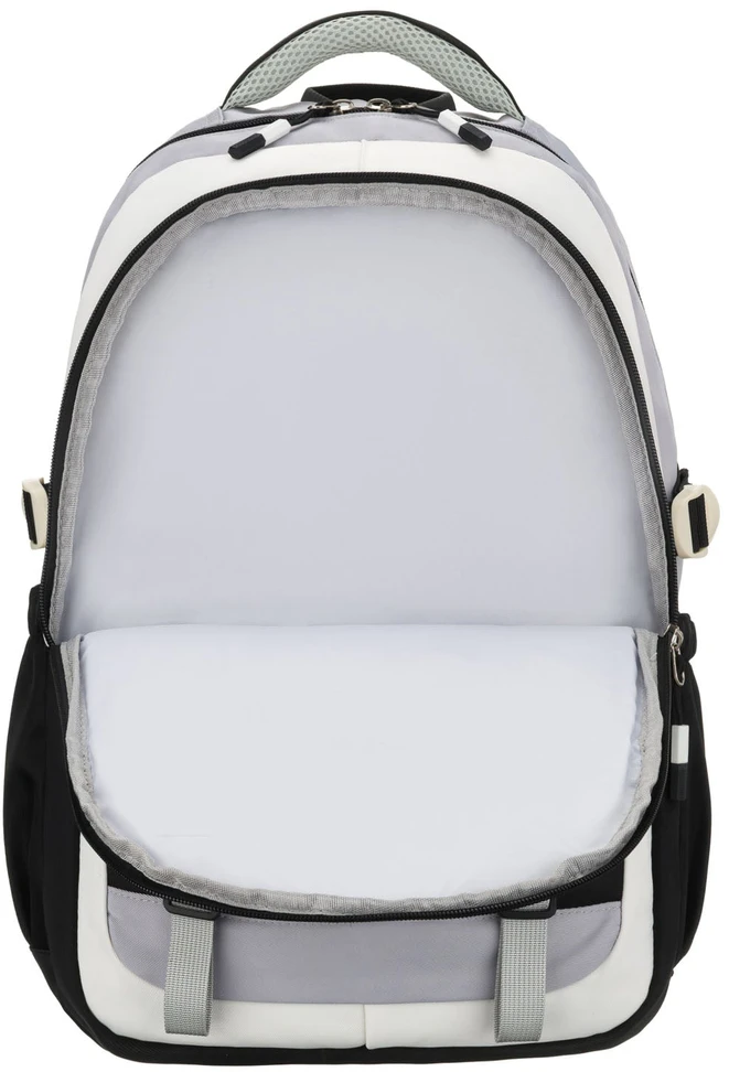 Vidutinė kuprinė unisex Peterson, balta ir juoda