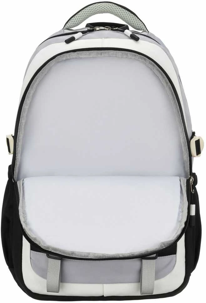 Vidutinė kuprinė unisex Peterson, balta ir juoda