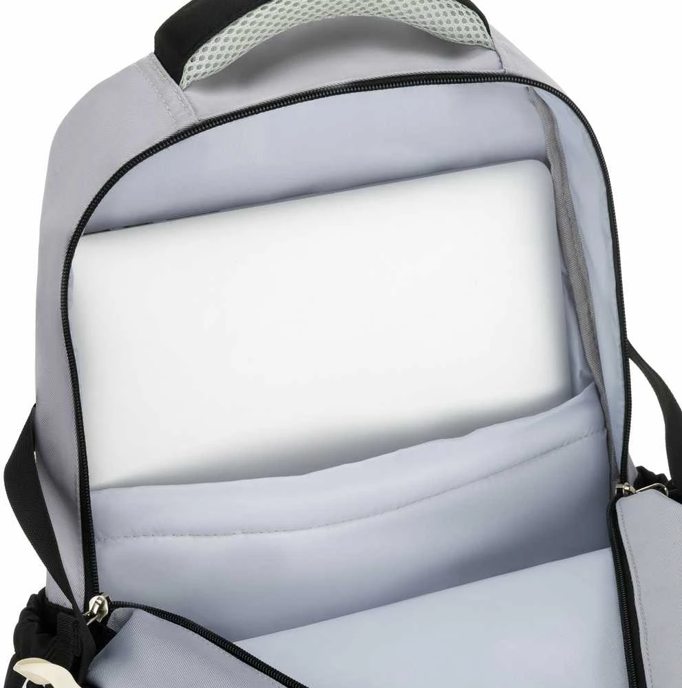 Vidutinė kuprinė unisex Peterson, balta ir juoda